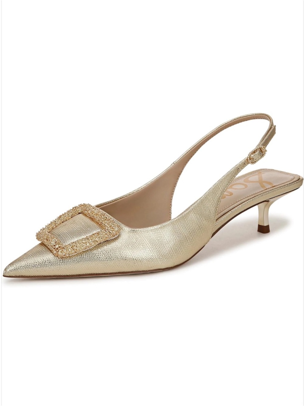 Sam Edelman Kammie Gold Slingback Kitten Heels